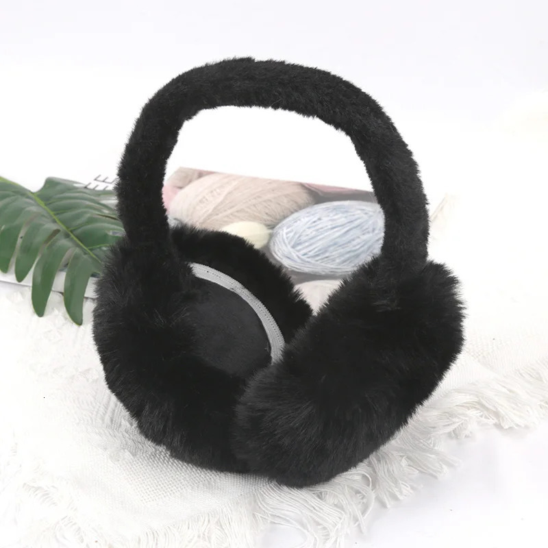 Autumn Winter Soft Earmuffs Women Men Ear Keep Warmer Plush Solid Color Adjustable Foldable Ear Protection Muffs Earflap 251029
