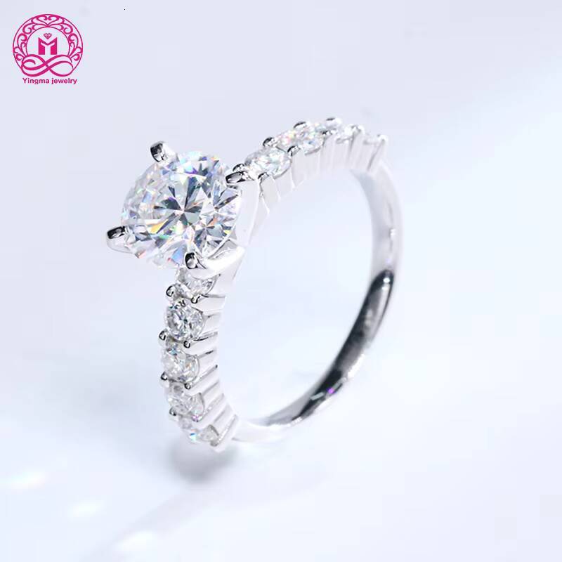 New Arrival Round Cut15 CT 75mm Moissanite Diamond Ring 14k 18k White Gold Moissanite Jewelry Engagement Ring for Women