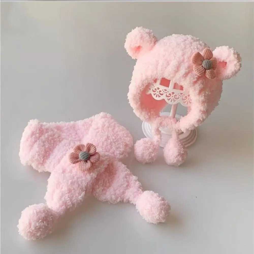 Cute Flower Plush Beanie Cap Thicken Warm Windproof Baby Knit Hat Autumn Winter Gift Warm Hat Ear Protection Hats251028