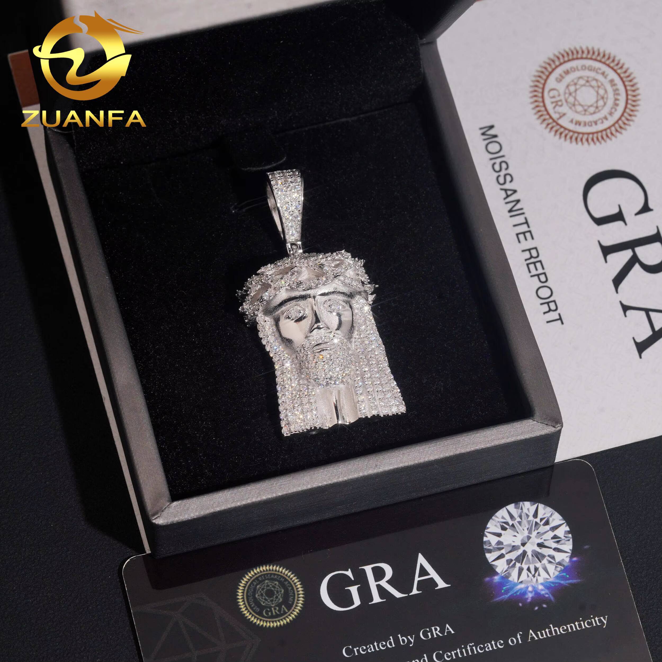 Affordable Moissanite Jesus Piece Iced Out Jewelry Rapper Custom Moissanite Pendant Jesus Pendant Pass Diamond Tester