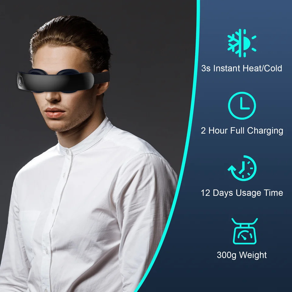 Wireless Eye Massager Instant Cold Compress Eye Massager for Tired Eyes Dark Circles Remove Heating Music Relieves Fatigue 251027