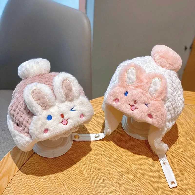 Cute Rabbit Baby Earmuff Cap Winter Thicken Plush Toddler Ear Protection Hat Cartoon Warm Kids Boy Girl Beanie Caps251028