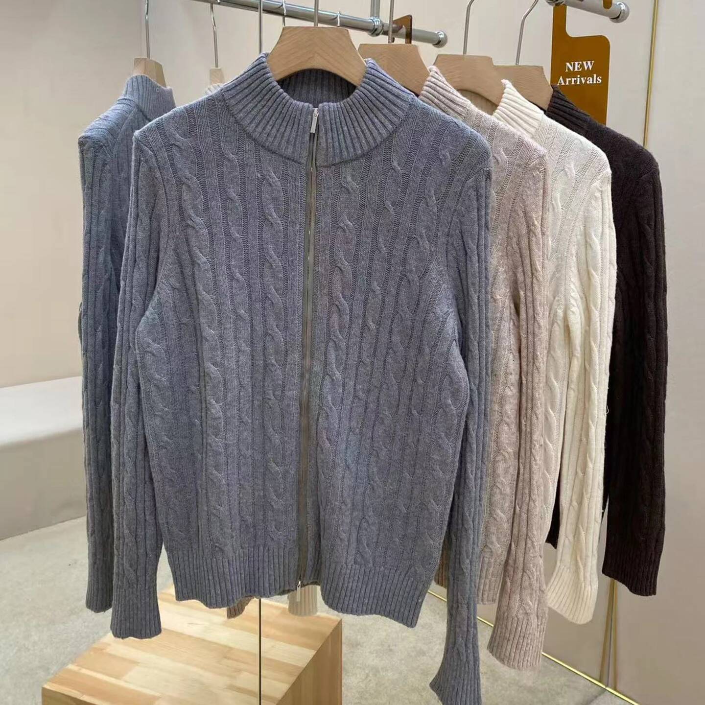 Twist Textured Wool Cashmere Men's Cardigan Jacket
