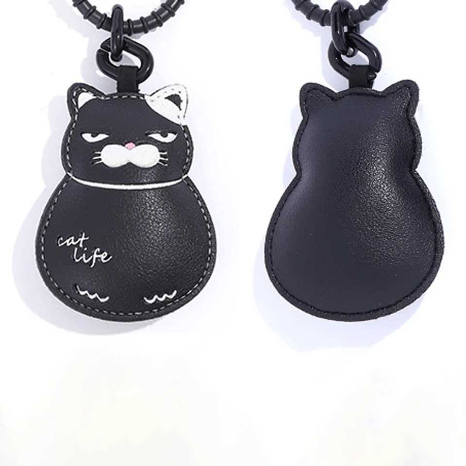 Cartoon Expression Cat Keychain Animals Leather Pendant Car Key Chain Cute Bag Accessories Girl GiftW251029
