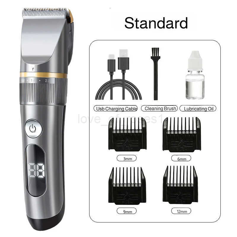 Professional Hair Clipper Set Electric Hair Trimmer with Limit Comb LED Digital Display USB Rechargeable Hair Care Tools Z251029