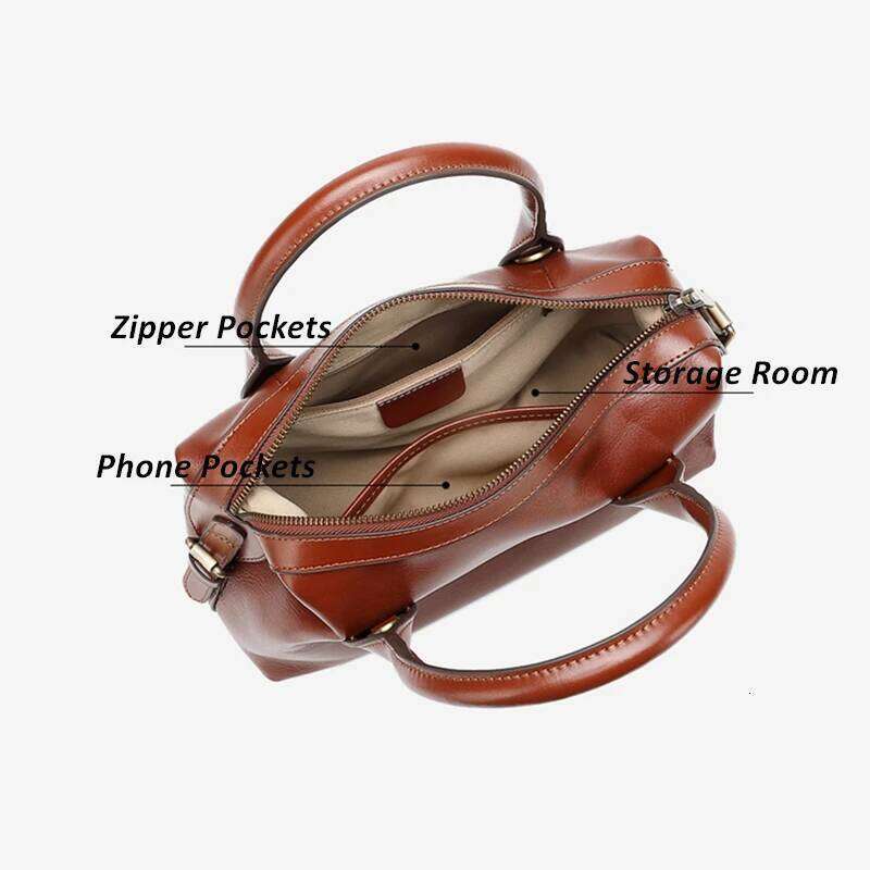 Burminsa Cowhide Genuine Leather Pillow Tote Handbags For Women 2025 Designer Bowling Work Ladies Shoulder Crossbody Bags