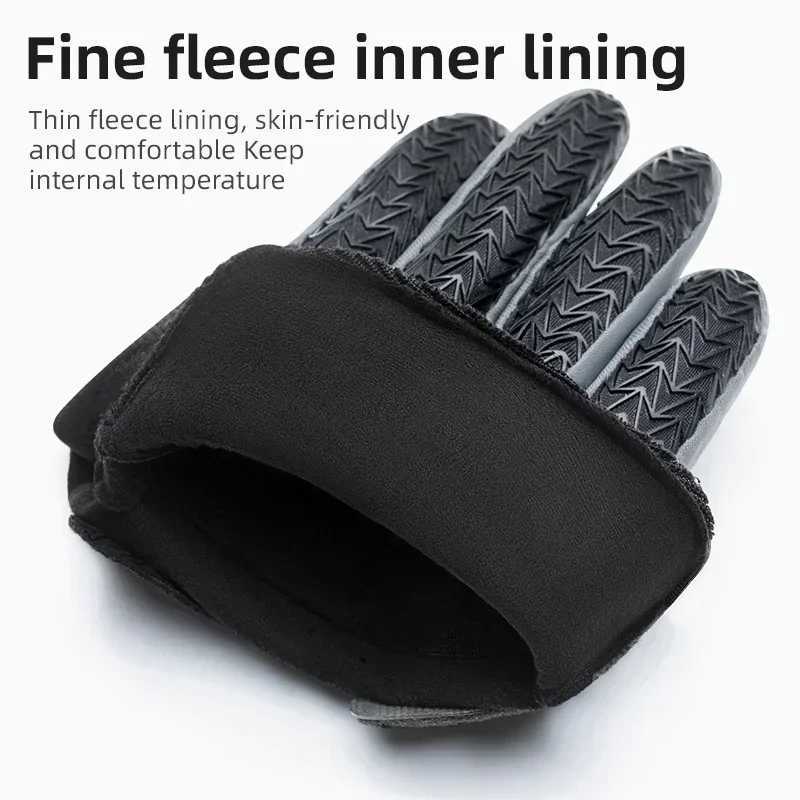 ROCKBROS Windproof Cycling Gloves Touch Screen Riding MTB Bike Bicycle Gloves Thermal Warm Motorcycle Winter Autumn Bike Gloves J2510291