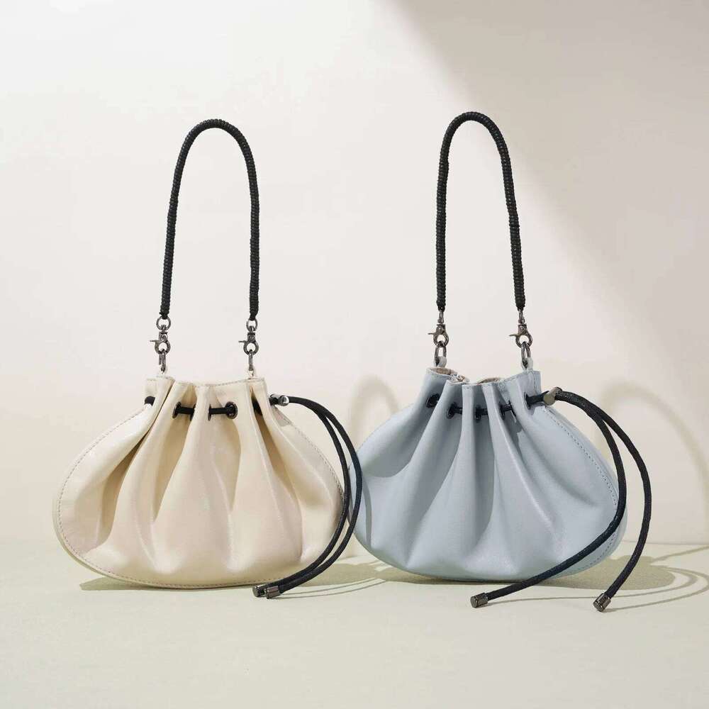 Sheepskin Drawstring Pleated Cloud Summer New Genuine Leather Vintage One-Shoulder Crossbody Bag Fashion Ladies Handbag 251029