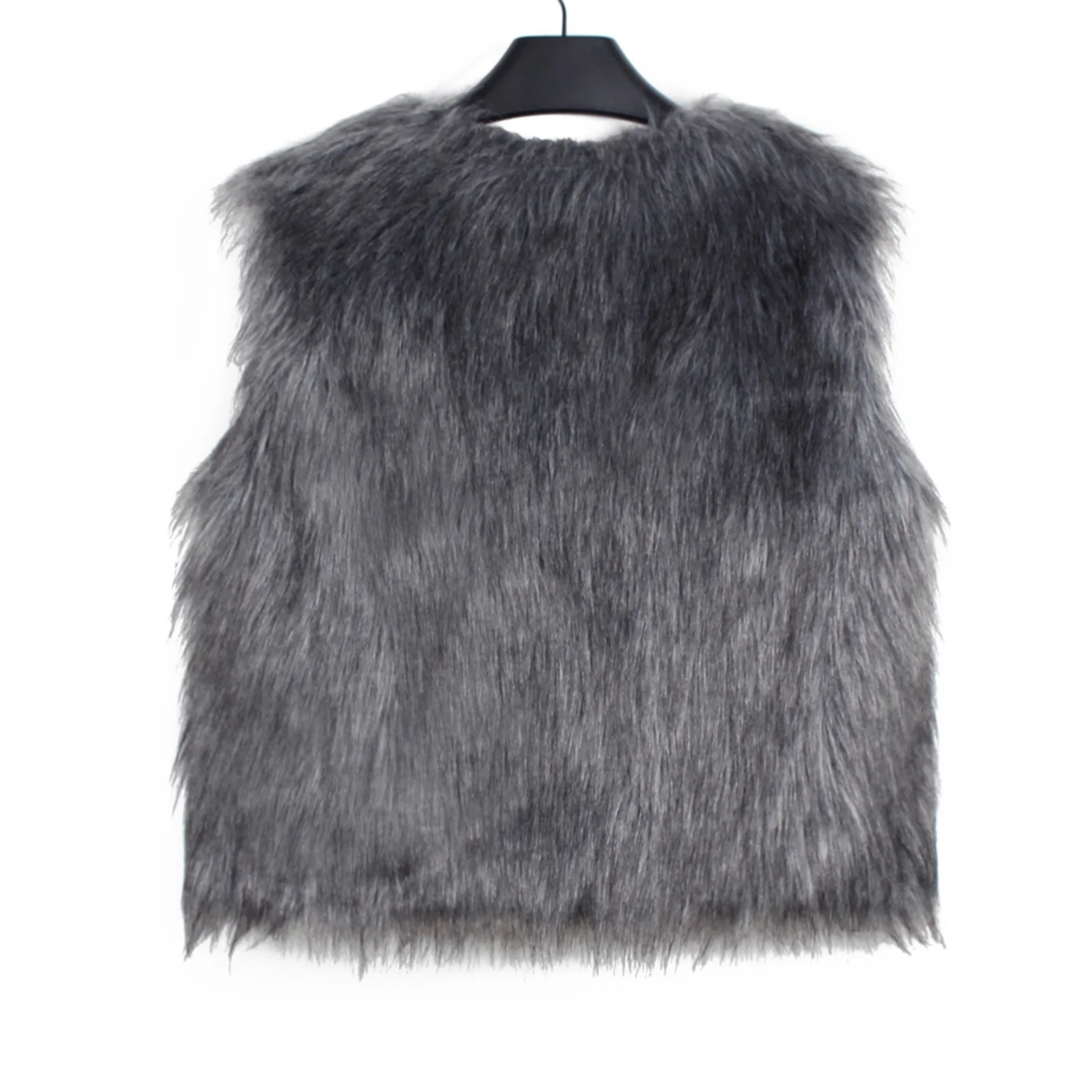 Women Open Front Jackets Vest Solid Outwear Gilet Streetwear Fashion Solid Color Sleeveless Faux Fur Vest 251029