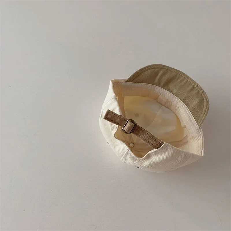 2024 Spring New Kids Outing Cap Boys Fashion Patchwork Letter Soft Brimmed Sun Hat Toddler Boys Boutique Cotton Peaked Cap251028