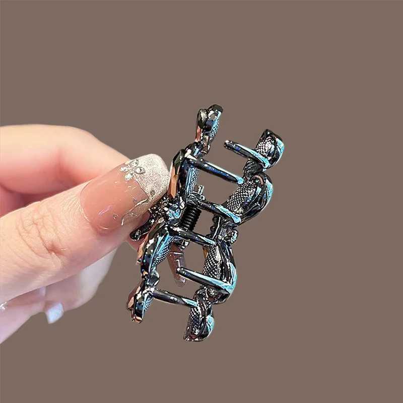 Shining Black Hair Grab Clip For Women Ladies New Fashion Alloy Rhinestone Crown Elegant Summer Ponytail Hairpins Hair AccessorW251028