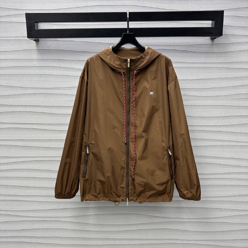 Sports Casual Style Stand Collar Hooded Long Sleeves Women New Double Zipper Solid Color Jacket