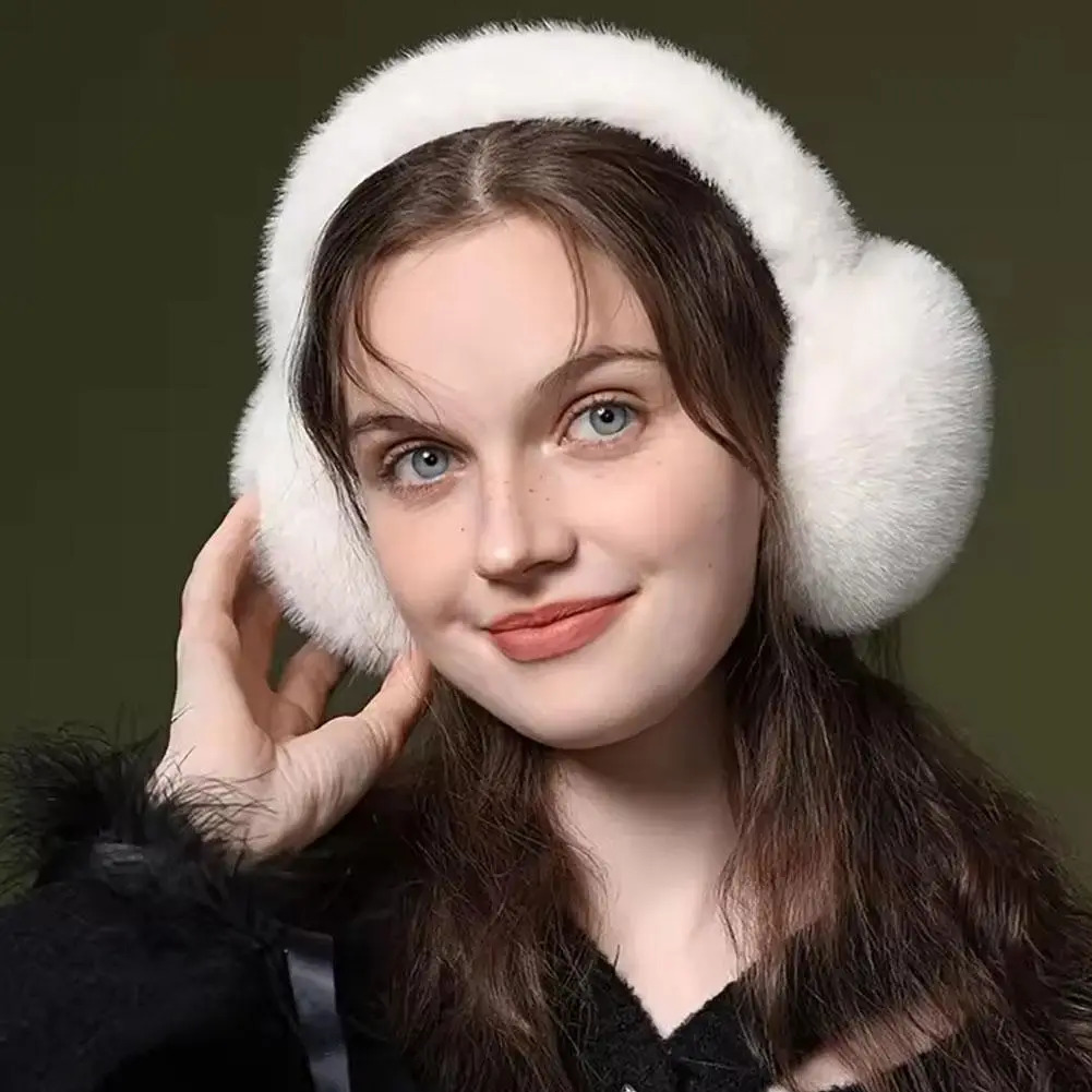 Fashion Winter Warm Earmuffs Fluffy Ear Muff for Women Soft Plush Earmuffs Girls Boys Cold Weather Ear Warmer Foldable Earflaps 251029