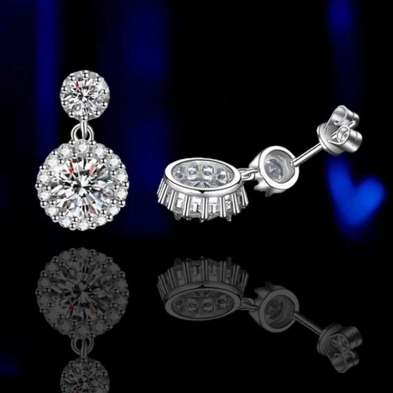 ONE CARAT Moissanite Earrings Women 925 Sterling Silver Elegant Jewelry Sparkling Luxury Accessories Fashion Design PerfectW251029