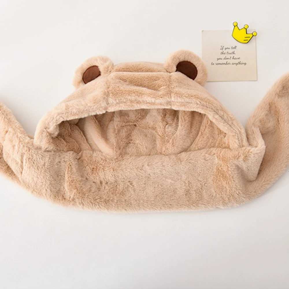 Kids Plush Hat Winter Scarf One Piece Hat Plus Velvet Cartoon Two Piece Set Cute Baby Boys and Girls Earmuffs Hat Miniso251028