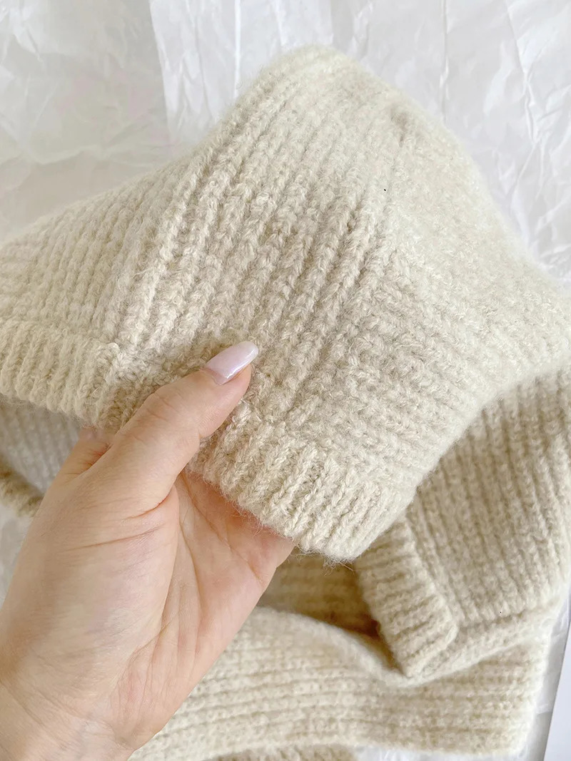 Knitted Beanies Cap For MenWomen Winter Warm Unisex Hooded Hat Neck Collar Scarf Cap Ski Beanie Cold Hats Balaclava Caps Bonnet 251029