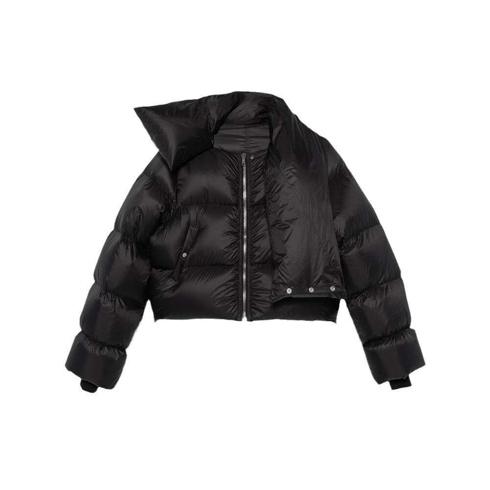 Dark Wind Women's Winter Jacket Y2k Duck Down Filled Fluffy Full Warm Windproof Scarf Collar Down Jacket 2024 Fall / Winter New