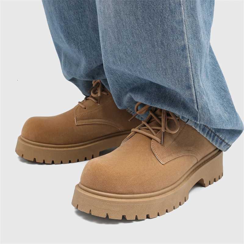 New High Top Retro Low Top Workwear Shoes Autumn Lace Up Mens Boots Casual Shoes Lace Up Mens Shoe Frosted Wearresistant Sole Z251029