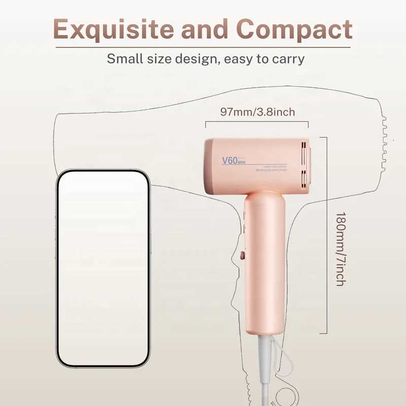 Professional 400W Electric Hair Dryer Lightweight Low Noise Portable Double Voltage Mini Ionic Blow Dryer for Home Use W251029