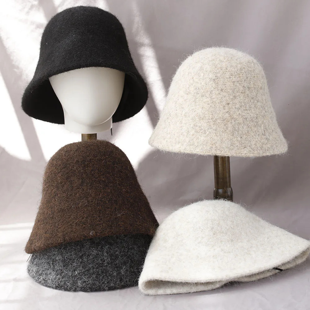 2025 Autumn Winter Wool Bucket Hat Women Fashion Vintage Fisherman Hats Versatile Cap Spring Felt Hat 6 Colors Foldable hat 251029