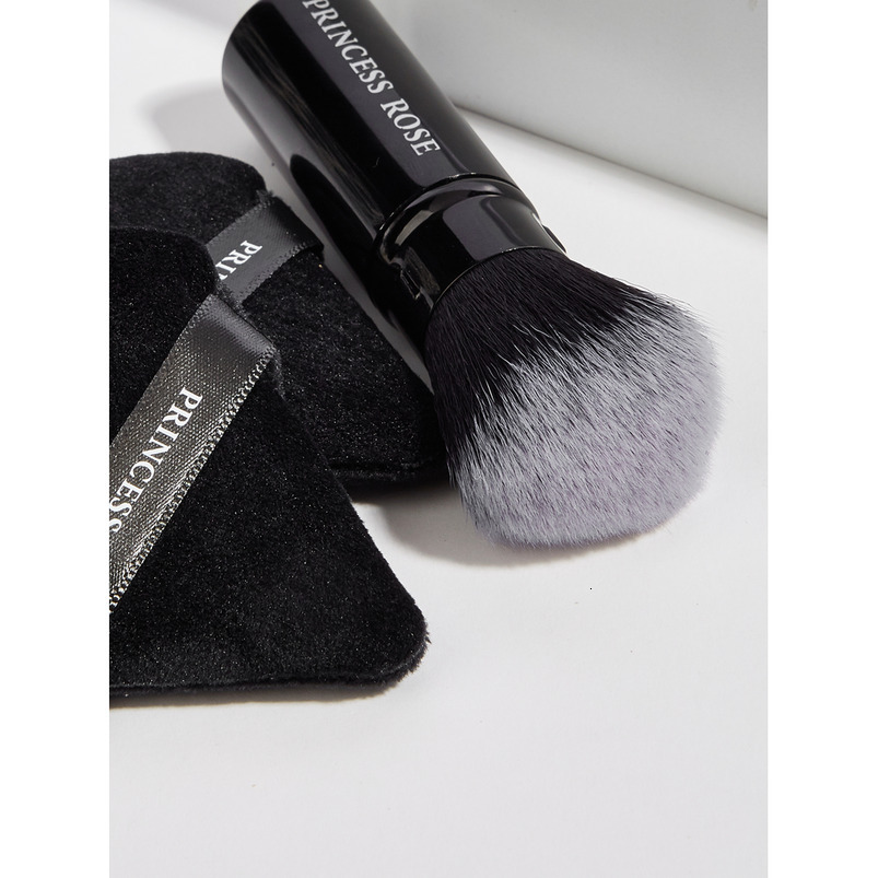 Hot-selling Black Portable Retractable Multi-Function Travel Makeup Brush with Puff