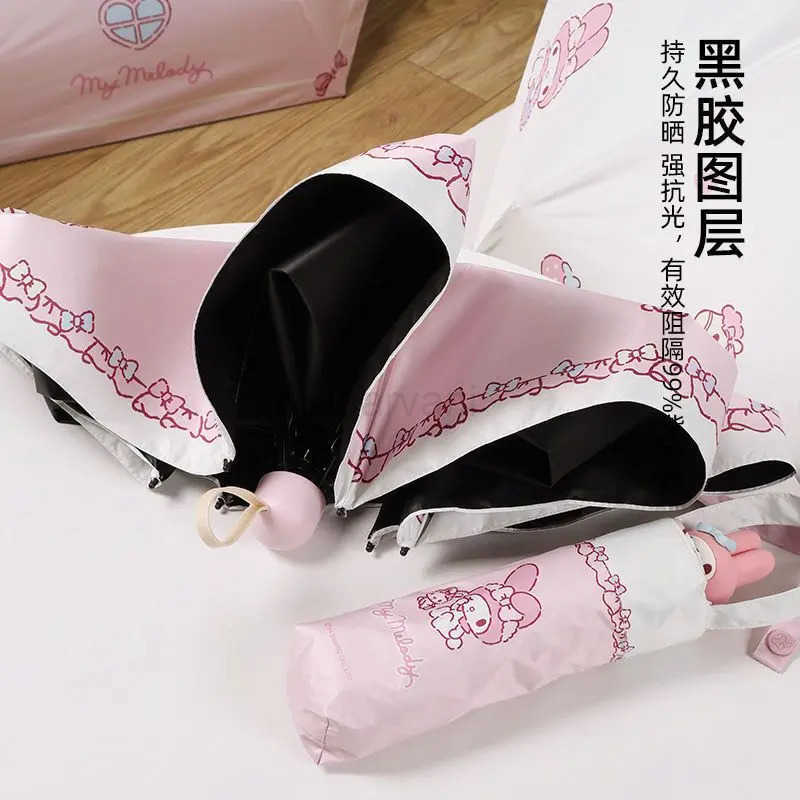 Sanrio Sanrio My Melody Umbrella Kawaii ThreeDimensional Doll Head Small FiveFold Umbrella Manual Summer Sunscreen Sunshade Genuine L251029