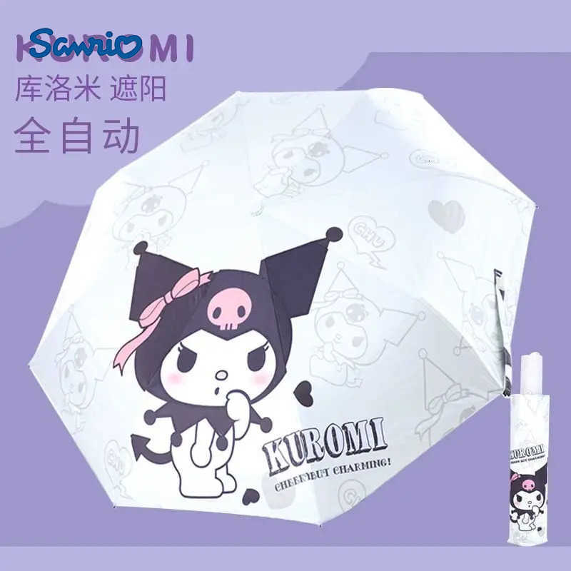 Sanrio Kawaii Sanrio Hello Kitty Umbrella Automatic Folding Umbrella Ins Good Looks Girl Sun Umbrella Sun Protection Sunshade Portable L251029