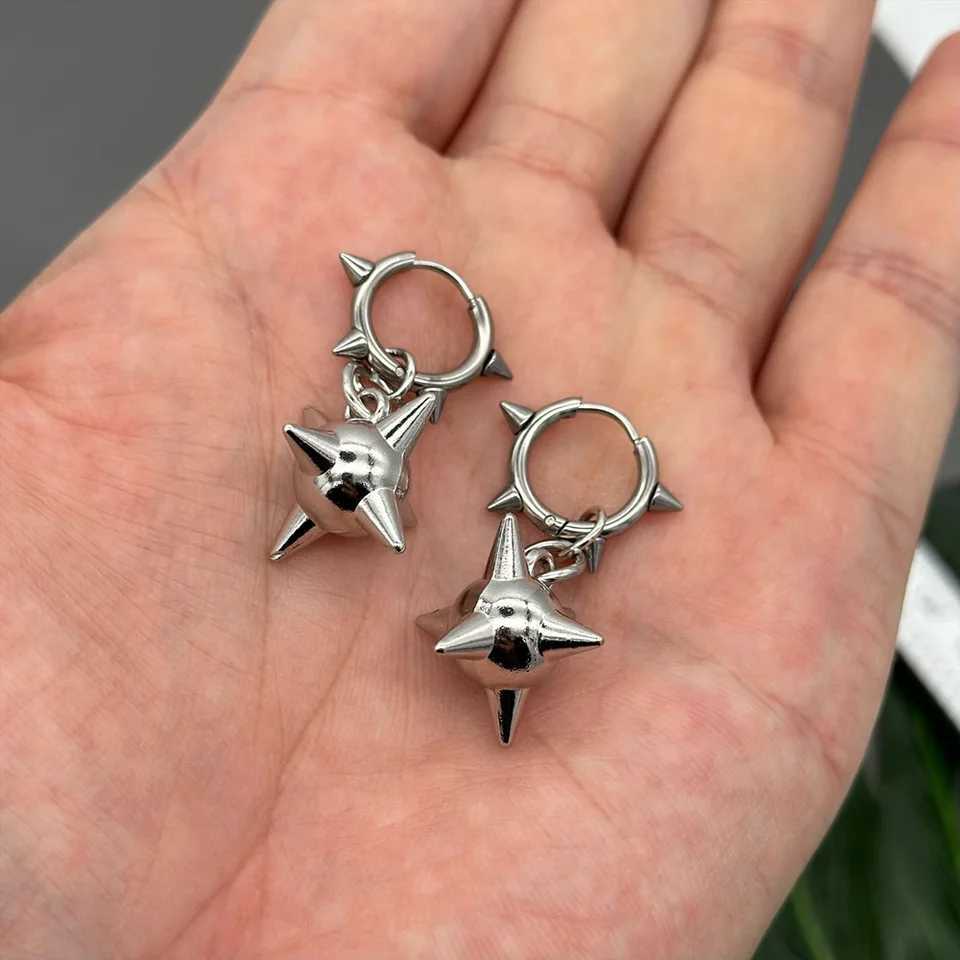 5 Styles Gothic Y2K Spiked Ball Drop Earrings Grunge Aesthetic Morning Star Rivet Hoop Earrings for Women Men Punk Rock JewelryW251029