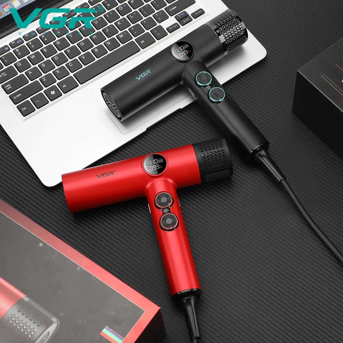 VGR Hair Dryer Professional Hair Dryer Machine Hot and Cold Adjustment Air Blower Brushless Motor 0000 RPM Barber Salon V40 W251029