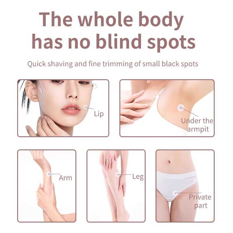 Portable 2 In 1 Painless Shaving Knife Lady Private Part Hair Shaver Trimmer Epilator Bikini Trimmer Electric Razors J251117