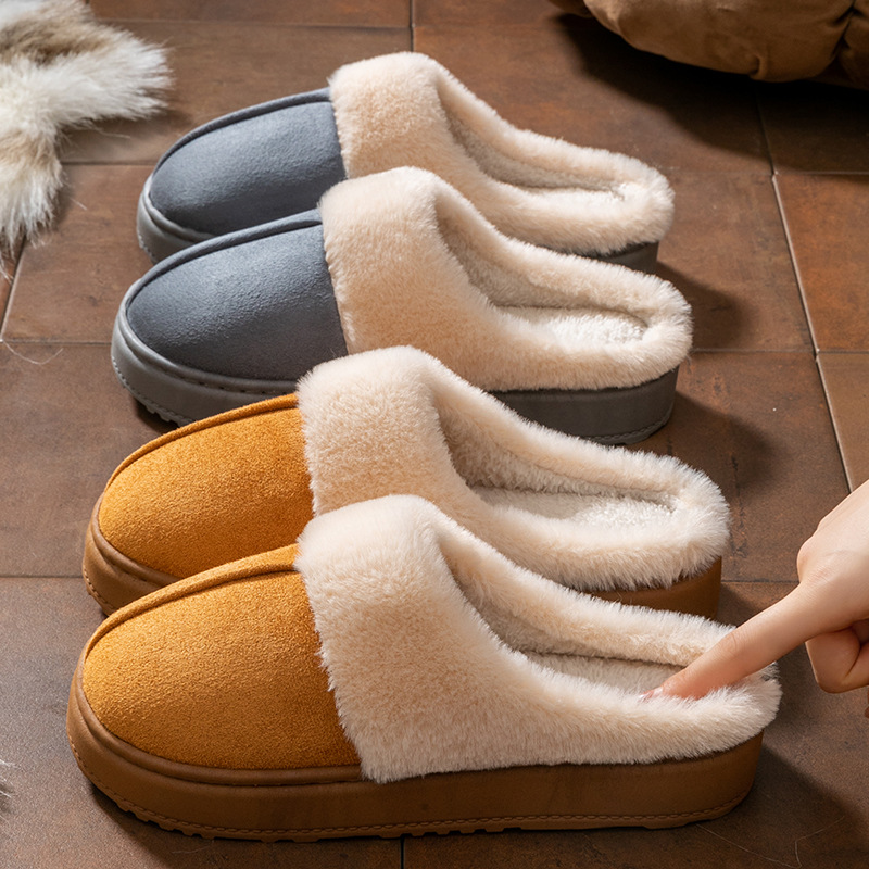 Cotton Slippers for Women Suitable for Spring Autumn Winter for Home Use Indoor Anti-slip Couple Home Warm Winter Fluffy Slippers for Men.