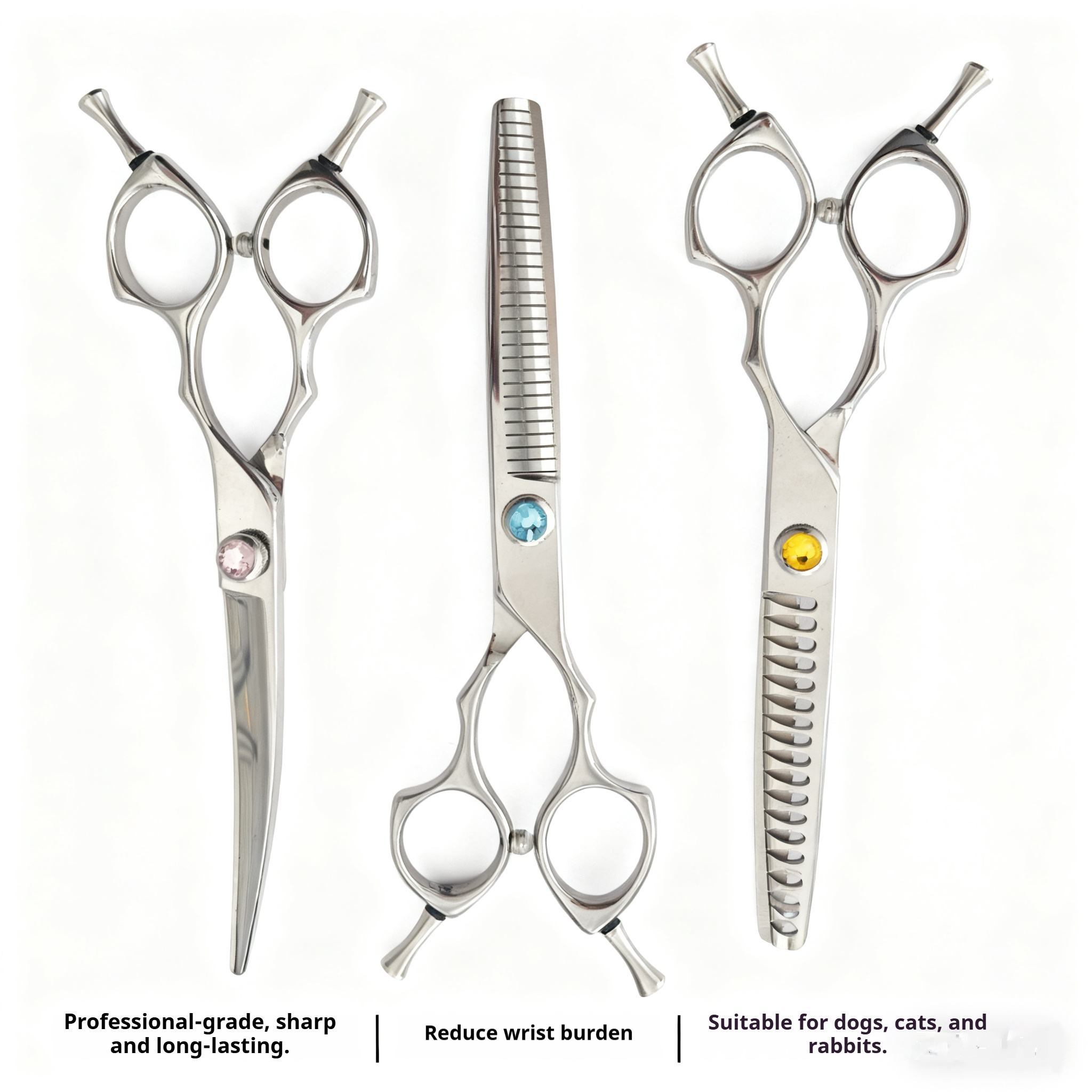 Professional-Grade Pet Grooming Scissors Dog Hair Trimming Tool Specialized for Poodle and Bichon Frise Groomer's Fluffy Scissors Set