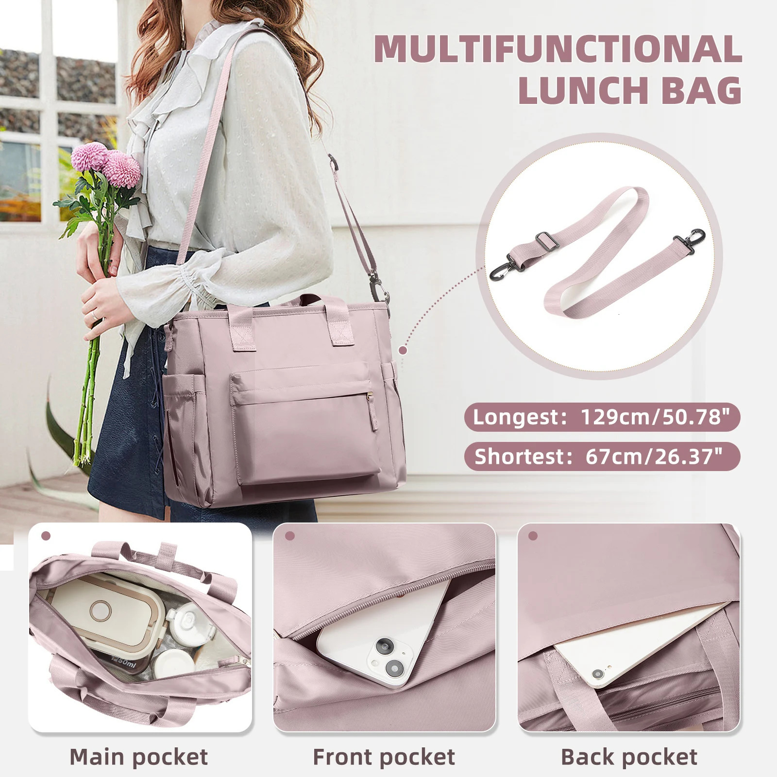 Large Lunch Bag Insulated Cooler Bag Lunch Box Thermal Bag for Work Picnic Portable Cool Box Reusable Tote Lunch Bag Carry Bag 251029