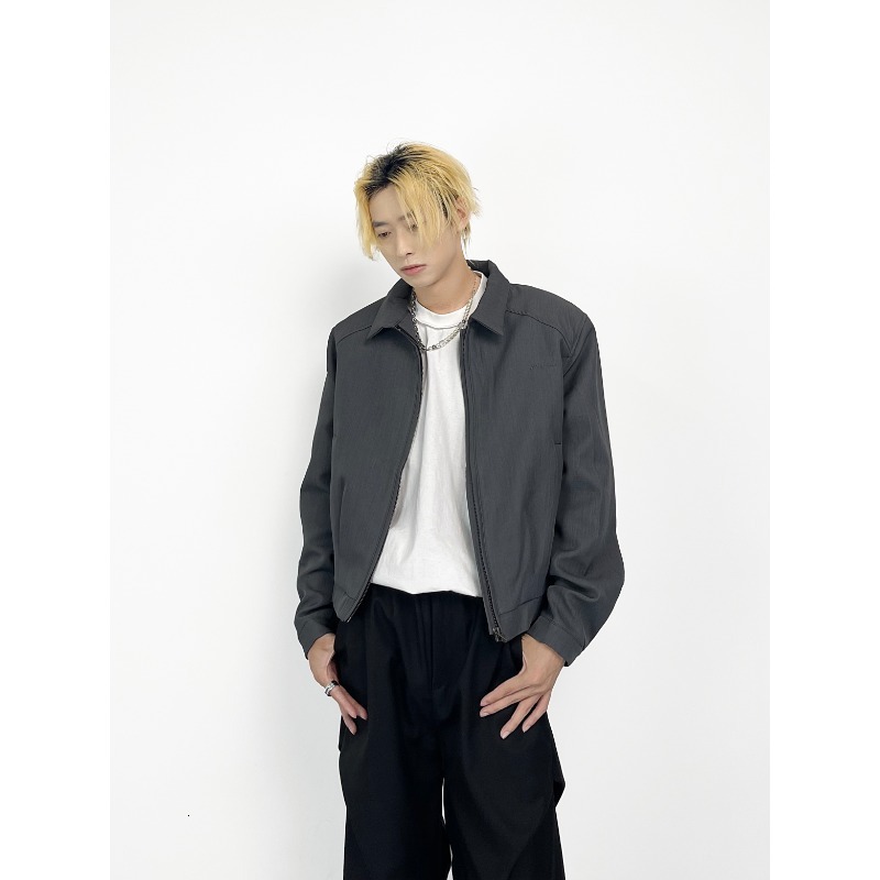 High-end Lapel Padded Shoulder Jacket For Men American Style Designer Jacket Trendy Brand Street Style Niche Korean Casual Blazer Coat