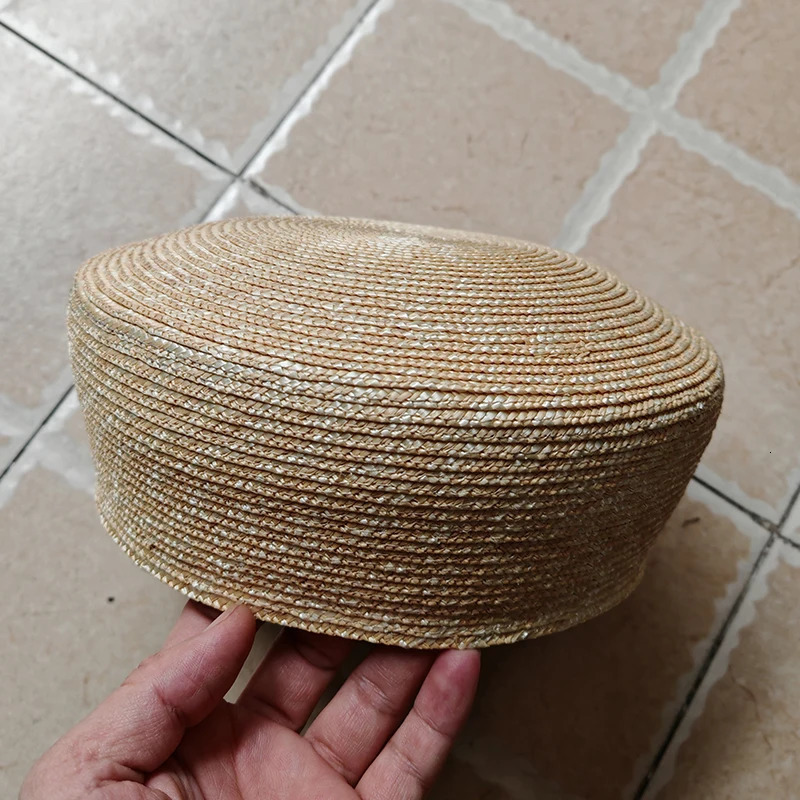 French Beret Hat Women Straw Cap Summer Woven Sun Church Derby Party Hostesses Pillbox Millinery Fascinator Base 251013