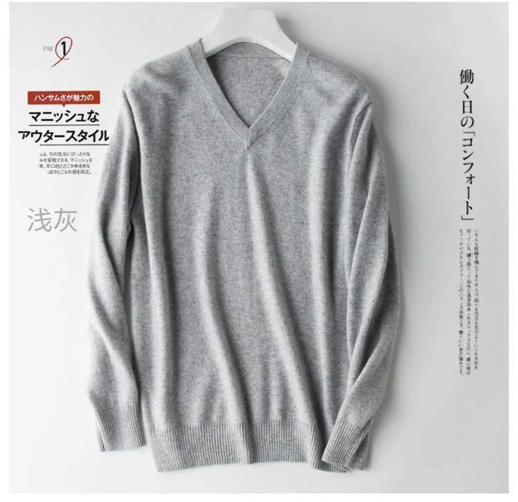 Classic Pullover VNeck Sweater Men 2024 Autumn Winter Cashmere Cotton Blend Warm Jumper Clothes Pull Homme Man Hombres Sweater J251029