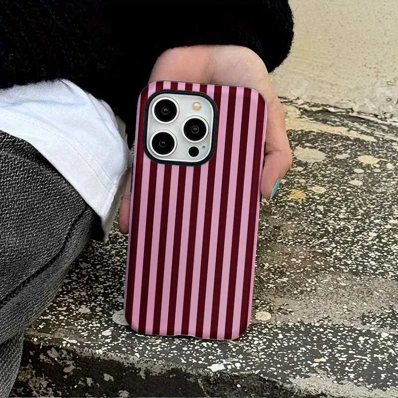 Fashion Black Stripe Phone Case for iPhone 17 16 15 14 13 12 11 X XS XR 7 8 Air Pro Max Plus Luxury Doublelayer Back Cover H251029