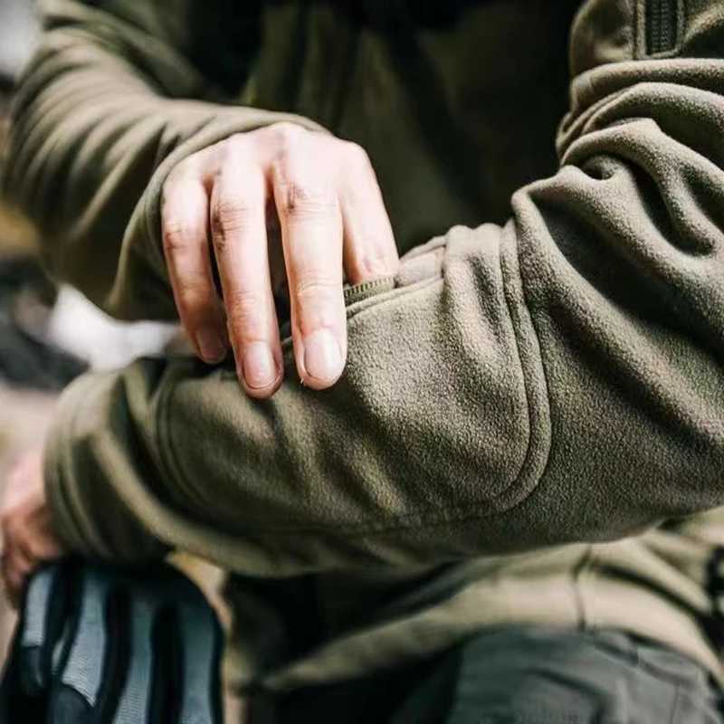 Winter Tactical Fleece Jackets Men Warm Polar Outdoor Stand Collar Coat MultiPocket Casual Hiking Camping Trekking Climbing J251029