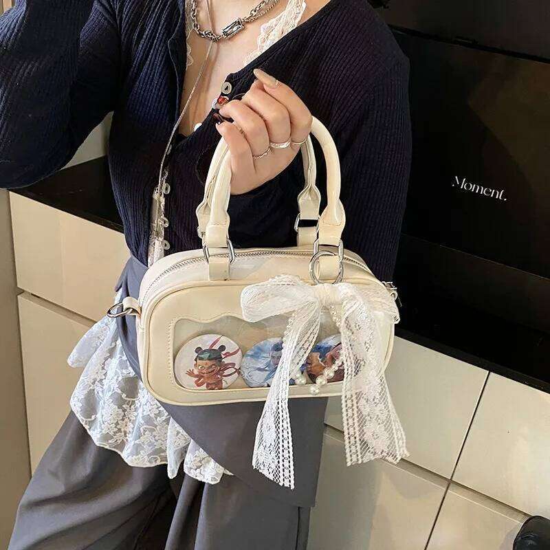 Y2k Haruku Women Ita Fashion 2025 Lolita JK Uniform Bow Shoulder Bags Subculture Lndividuality Bolso Mujer