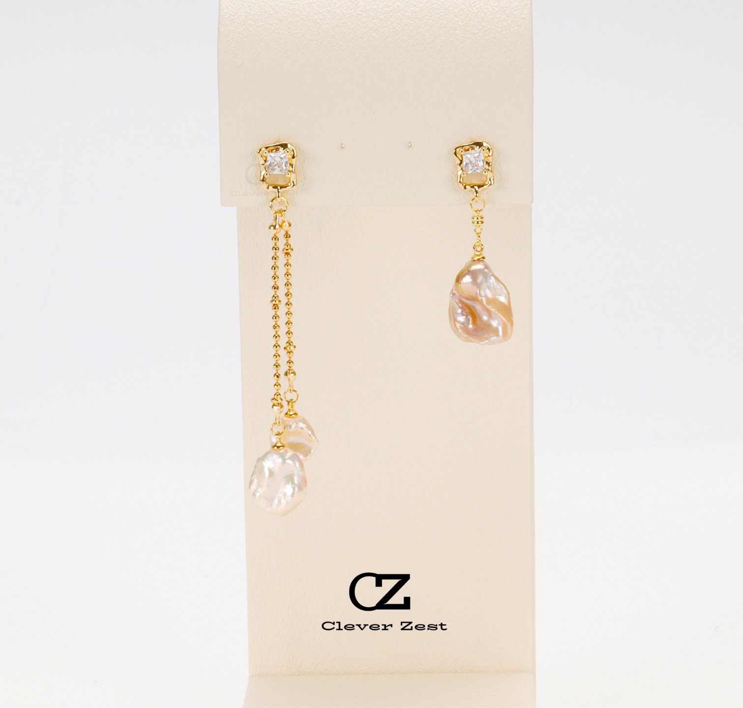 Natural White & Pink Baroque Pearl Earrings with Pinkish-Purple Petals 14K Gold-Filled Fashionable Versatile Style Perfect Anniversary Gift or Bestie 
