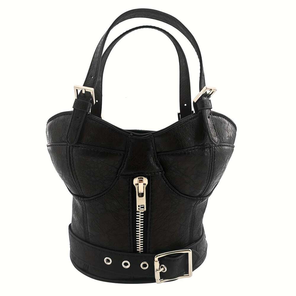 Trendy Dark Punk Zipper Handbags Fashion Designer Catwalk Small Bags, Creative Shape Coin Wallets, High Quality Factory Supplies