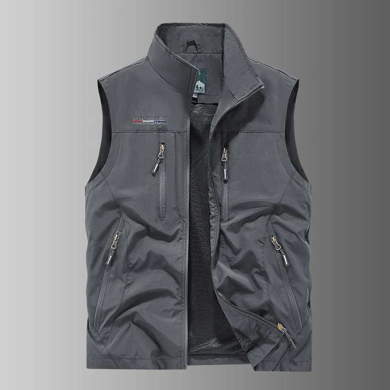 New High Quality AutumnWinter Outdoor Leisure Fishing Mens Warm Leather Vest Comfortable Fashion Plush Breathable Trendy Vest W251029