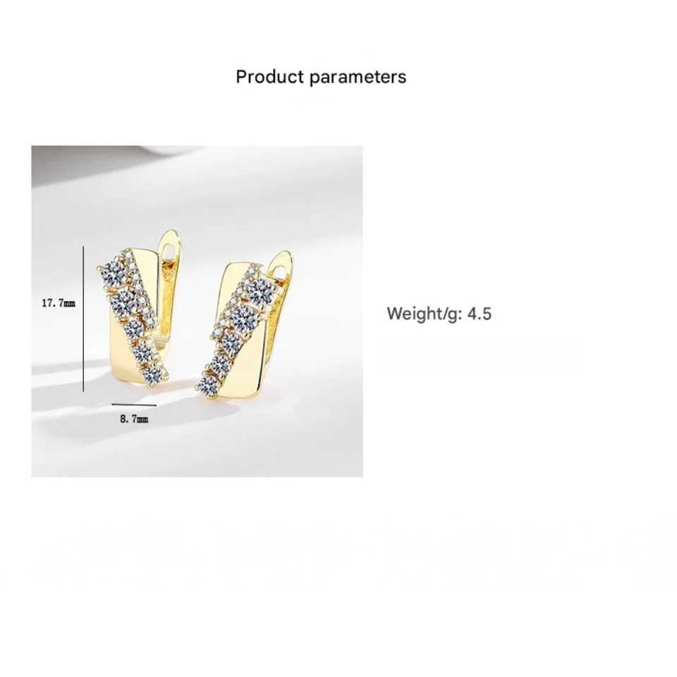 925 Sterling Silver Earrings Inlaid AAAAA Zircon Women Square Tennis Elegant Fashion Birthday Party Wedding Jewelry EarringsW251029