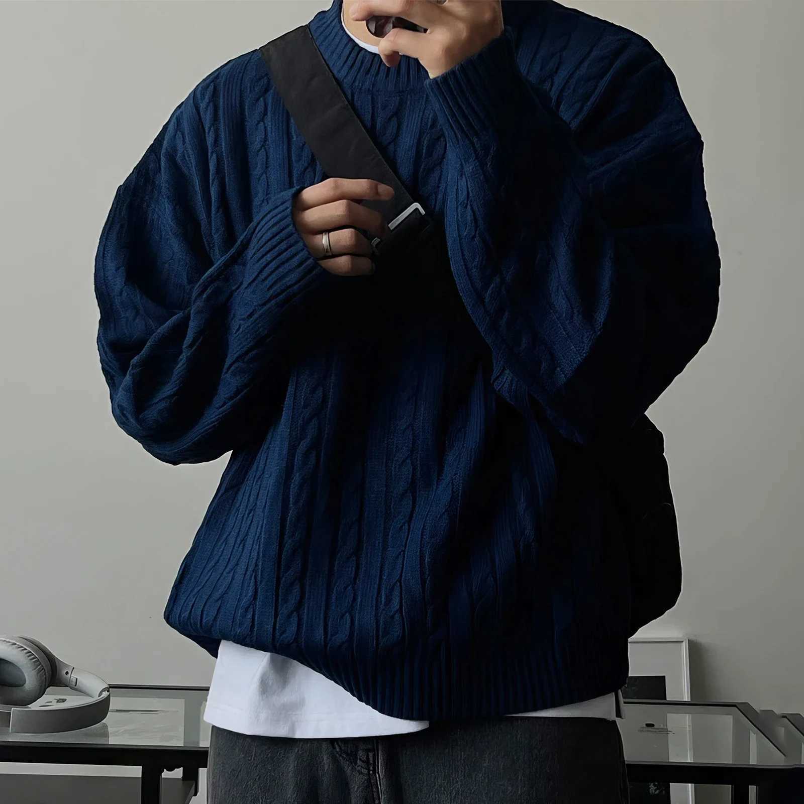 Mens Knitted Sweater VNeck Layering Color Block College Style Winter Casual Top Chinese Brand Clothing Winter Season J251029