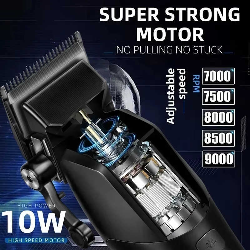 Kemei KM1858 10W Barber Professional Electric Hair Clipper DLC Blade Trimmer Cordless USB Charging Rechargeable Hair Clippers Z251029
