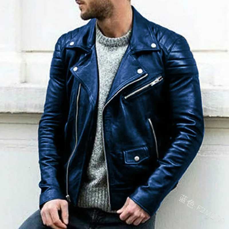 Men PU Leather Coat Teen Stand Collar Punk Male Motorcycle Leather Jackets Faux Leather Zipper Handsome Coats JacketsT251029