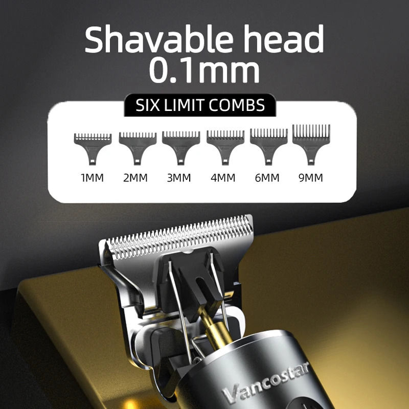 Rechargeable Hair Clipper Electric Hair Cut Machine LCD Metal Hair Trimmer Beard Trimmer for Men Professional Barber Clippers 251029