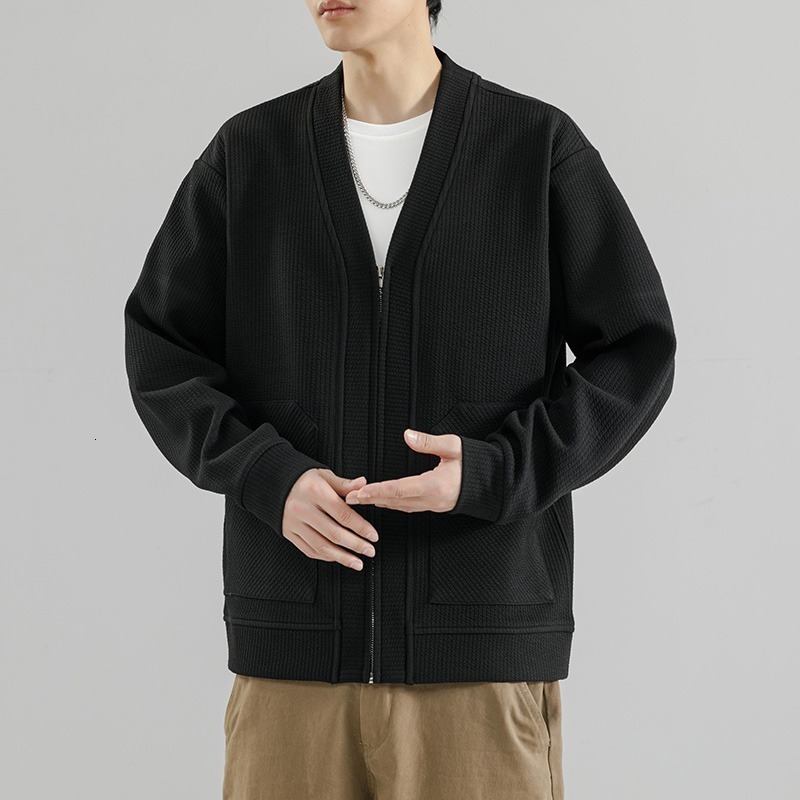 2025 Designer Jacket Autumn Winter New Korean Style Light Mature Jacket For Men Loose Simple Design High-end Niche Knitted Sweater Coat