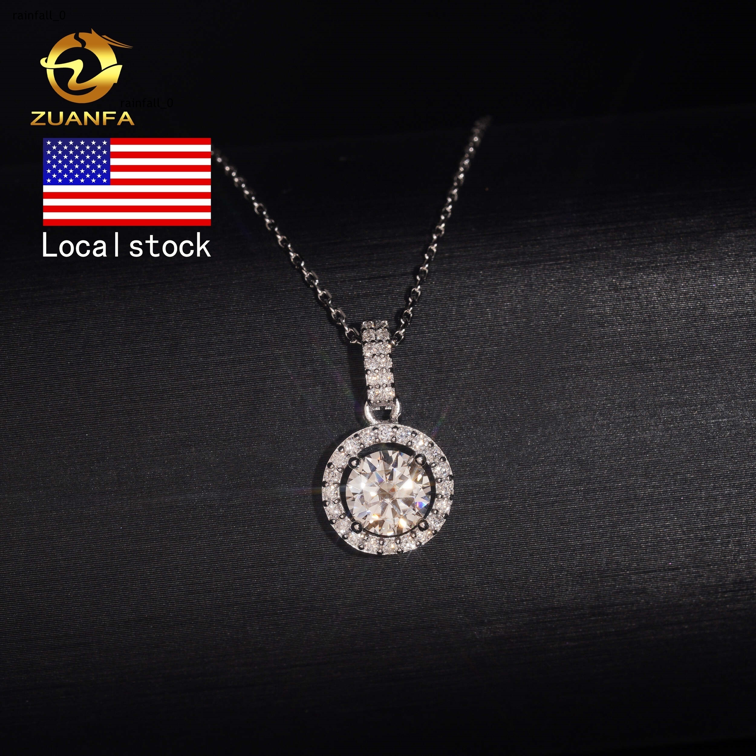 Local Stock Fast Shipping 925 Sterling Silver 1ct Moissanite Fashion Womens Pendant Necklaces