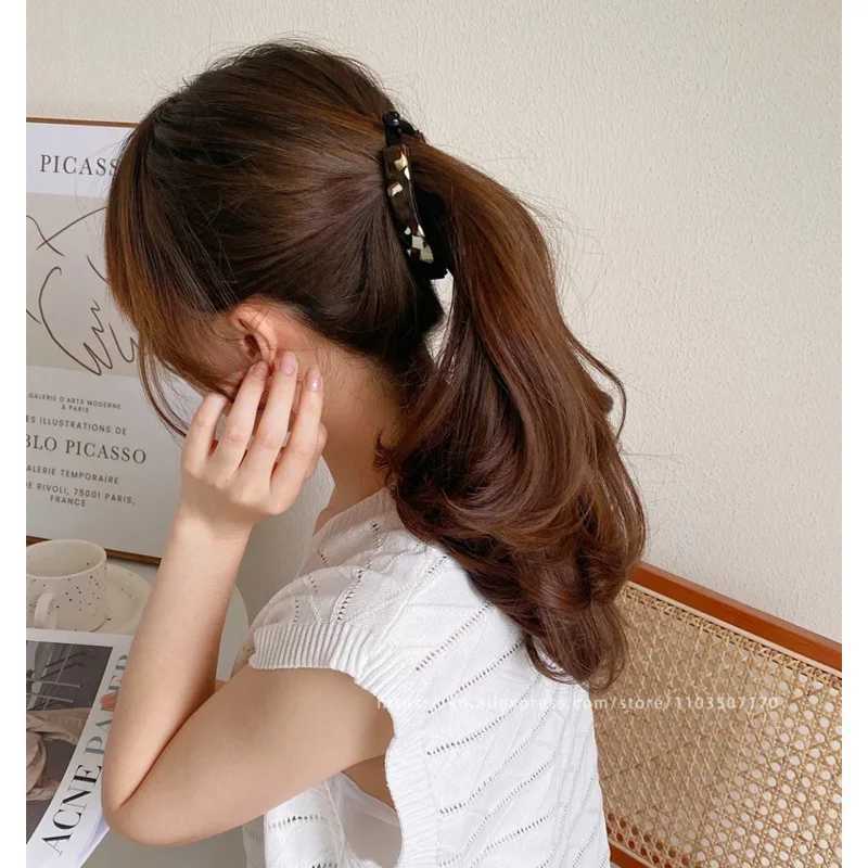 Anti slip banana clip with low hair volume vertical clipKorean FRANCE chocolate brown ponytail clipTwisted hair clipW251028